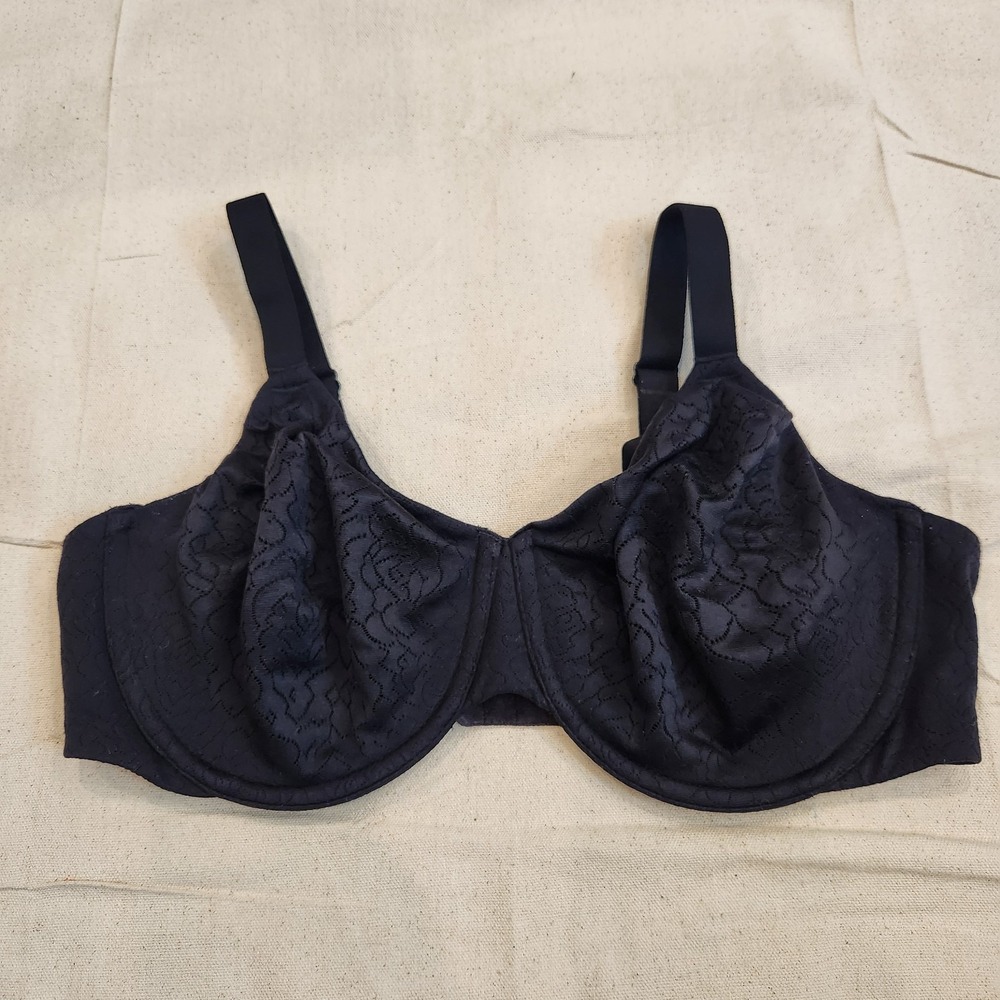 New Wacoal Women's 38DD Black Lace Underwire Full Coverage Bra 855345
